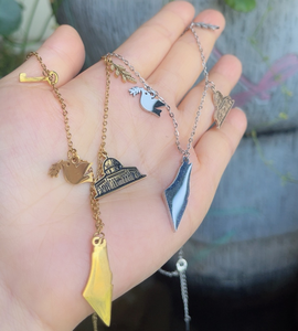 Qifei nuevo Palestina mapa colgante collar de acero inoxidable collar paz pájaro encanto collar - Product Image 2