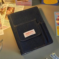 Carnet en jean vintage style américain, album de cartes DIY non relié à quatre grilles, trousse à crayons grande capacité haut de gamme pour fille Y2K