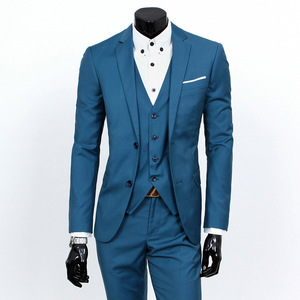 Abito da <span class=keywords><strong>uomo</strong></span> tre pezzi casual elegante slim fit con chiusura <span class=keywords><strong>doppiopetto</strong></span>, perfetto per matrimoni estivi - Product Image 5