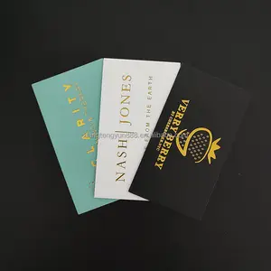Cartes de visite typographique en feuille d'or cartes de visite taille personnalisée cartes de visite étanches