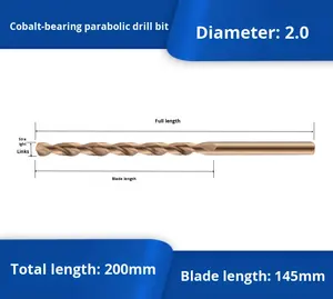 Broca Parabólica de Aço Inoxidável com 200mm de Comprimento e Alta Concentração de Cobalto para Furos Profundos - Product Image 6