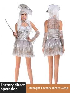 Costume de déguisement d'Halloween pour femme adulte en coton, démon blanc, zombie, fantôme, pirate, vampire - Product Image 6