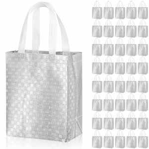 Powerful Manufacturers Gold Silver Checkered <b>Gift</b> Custom Size <b>Large</b> Capacity Non Woven Shopping <b>Bags</b> - Product Image 1