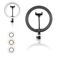 Anneau lumineux LED 26CM, éclairage photographique professionnel, lampe selfie, support de téléphone portable USB, puissance 10W pour vidéo en direct