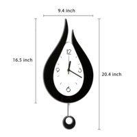 Grande horloge murale de décoration moderne, horloge de salon mur acrylique goutte d'eau décoration silencieuse adaptée à la chambre familiale kitc