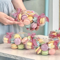 Boîte cadeau transparente en gros pour bonbons, élégante boîte d'emballage transparente pour macarons, boîte cadeau en plastique pour fruits
