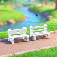Accessoire de jardin miniature DIY - Chaise de loisirs en forme de cœur - Ornement de petite chaise en PVC