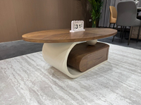 Table basse de salon élégante de luxe haut de gamme, design créatif, table basse moderne en pierre, table basse ovale à vendre
