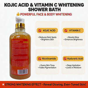 Nouveau Gel <span class=keywords><strong>Douche</strong></span> Corps Éclaircissant et Apaisant à l'Acide Kojique et Vitamine C - Nettoyant Hydratant à la Kératine pour Tous Types de Peau - Product Image 5