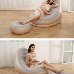 New Avocado <b>Inflatable</b> <b>Sofa</b> Portable PVC Flocking Foldable Recliner Outdoor <b>Sofa</b> Stirrups Combination Can Be Customized - Product Image 4