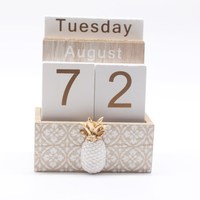 Support de calendrier de bureau permanent en bois moderne, couleur et logo personnalisés, réglable, sérigraphie promotionnelle
