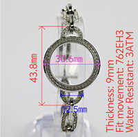 CB250019 Exquisites und Elegantes 316L Edelstahl-Uhrenset, 43,8X30,6MM, Mineralglas, 3ATM Wasserdicht, Passend für 3H762EH3 Uhrwerk