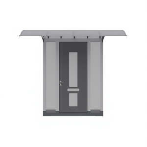 Auvent de porte en polycarbonate gris 157,5 x 39,4 pouces pour entrée avant, design minimaliste imperméable - Product Image 1