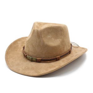 Nuevo Sombrero Vaquero Occidental con Borde Curvo de Gamuza para Hombre y Mujer, Sombrero de Viaje para Exteriores con Ala Enrollada, Estilo Étnico, Poliéster/Algodón, Cuatro Estaciones - Product Image 2