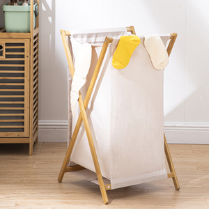 Collapsible Laundry <b>Basket</b> Canvas <b>Foldable</b> Rectangle Standing Type For Bathroom Clothing Organizer - Product Image 1