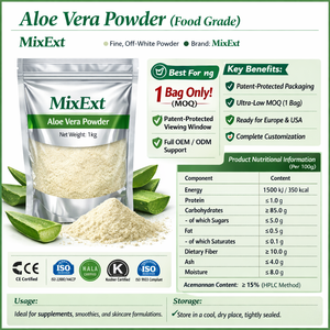 Poudre d'<span class=keywords><strong>aloe</strong></span> <span class=keywords><strong>vera</strong></span> de qualité alimentaire 98% - Fournisseur d'usine - MOQ 1kg - Product Image 4