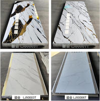 Panneau UV personnalisé géométrique marbre pierre haute brillance étanche à l'humidité miroir panneau pour salon hôtel auberge moderne PVC décoratif