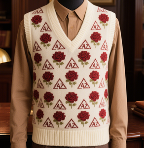 Maglioncino da donna autunno antirughe geometrico con gilet corto Argyle - Product Image 5