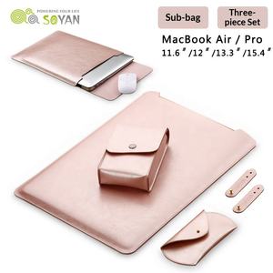 Bolsa de Cuero Impermeable para Computadora Portátil 2 en 1 con Alfombrilla de Ratón con Superficie Deslizante Suave para <span class=keywords><strong>MacBook</strong></span> Air/<span class=keywords><strong>Pro</strong></span>, Funda Protectora - Product Image 3