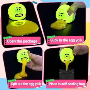 Lot de 4 balles de slime EVA à succion, balles anti-stress, blague hilarante, cadeau amusant, jouet sensoriel à presser pour les enfants de 5 ans et plus - Product Image 4