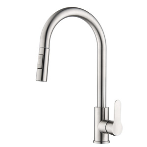 Jboyurn Kitchen Faucet 304 Stainless Steel Pull Out <b>Spray</b> Single Handle Deck <b>Mounted</b> Modern Style - Product Image 5