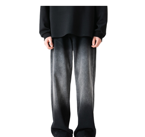 남성용 롱 배기 타이다이 스트레이트 배럴 진 버튼 프론트 포켓 드롭크로치 데님 방풍 팬츠 그라데이션 부츠컷 청바지 - Product Image 1