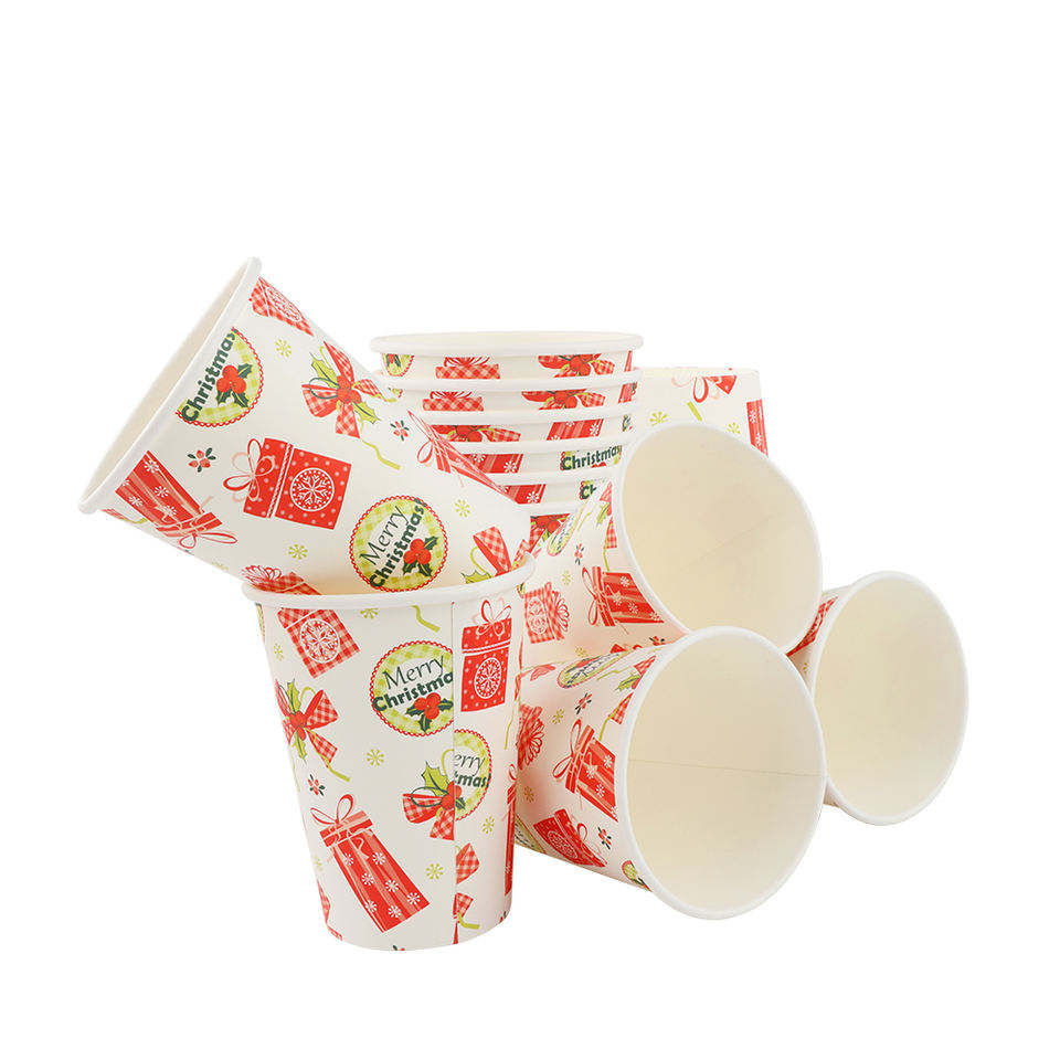Biodegradable Customized Printing Disposable Single Wall Hot Drink Coffee Paper Cup with Lids