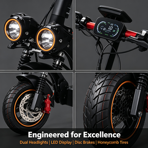 Trottinette pour adultes, design pliable, moteur sans balais, batterie au lithium, technologie de capteur, vitesse élevée 45 km/h, longue portée, LED MX-14 Pro - Product Image 5