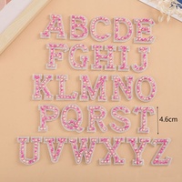 Offre Spéciale fantaisie coloré perlé perle strass lettre patchs bricolage bâton sur perles adhésives Alphabet Applique A-Z lettre Patch