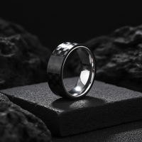 Bague en tungstène avec bague de mariage en fibre de carbone noire solide Alliance à la mode