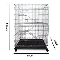 Nouvelle conception moderne de cages d'élevage pour chats solides avec plateau en plastique, maison pour chats d'intérieur à 4 étages