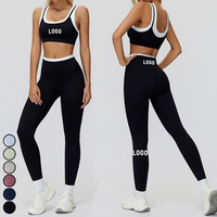 Zc-3129 Vêtements pour femmes Vêtements de sport pour femmes Vêtements de sport Tenues de sport Vêtements de sport pour la salle de sport Ensembles de yoga à blocs de couleur
