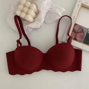 Sous-vêtements sans couture une pièce Sexy froncé soutiens-gorge solide Lingerie doux confortable femmes intimes sous-vêtements - Product Image 4