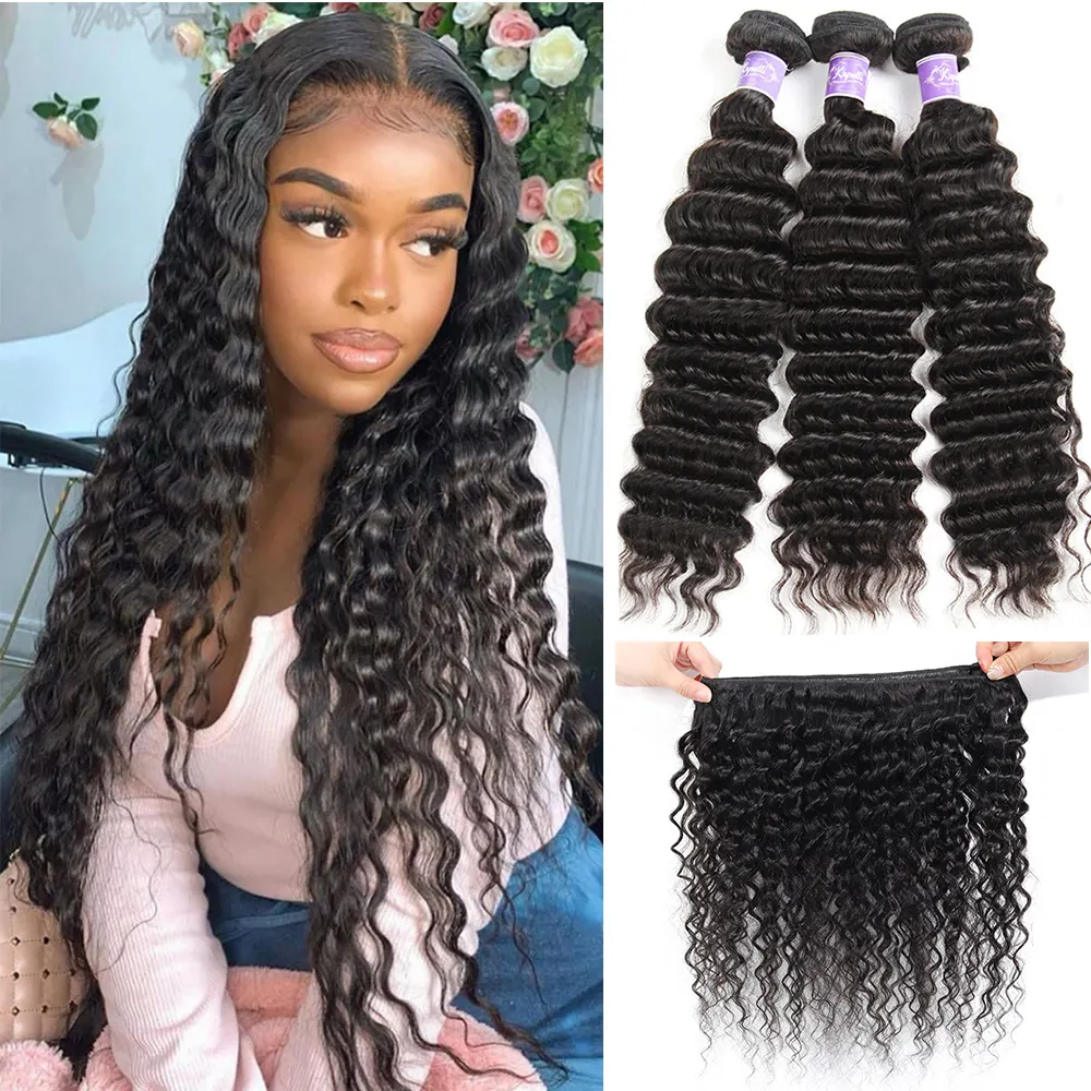 Water Wave Natural Hair Extension Human Hair Extension for Braids Double Drawn Unprocessed Virgin Brazilian Human Hair