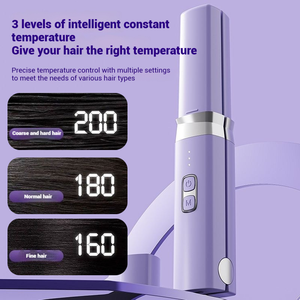 Plancha de Pelo de Cerámica Recargable Personalizable con Temperatura Ajustable para Uso en Interiores y Exteriores, Calentamiento Rápido Eléctrico - Product Image 3