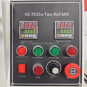 Velocidad del rodillo 10-40r/min Equipo de máquina de prueba de molino de mezcla de goma de dos rollos abierto de escritorio - Product Image 4