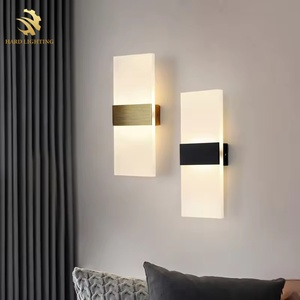 Lampu Dinding LED kotak panjang logam, lampu dinding Hotel hitam emas, lampu LED persegi panjang, lampu dinding dalam ruangan untuk kamar tidur, lorong, Hotel - Product Image 2