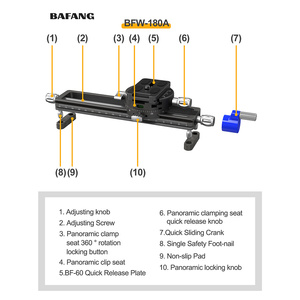 180 bafang điều chỉnh nhanh chóng <span class=keywords><strong>Macro</strong></span> tập trung đường sắt với 360 độ xoay kẹp cho photograaphy max tải mang 8kg - Product Image 6
