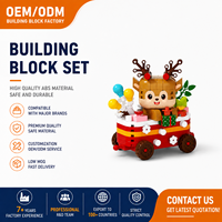 Ensemble de blocs de construction de Noël S61, traîneau du Père Noël, modèle de train de Noël, briques à assembler, ornement, cadeau de Noël, jouets pour enfants