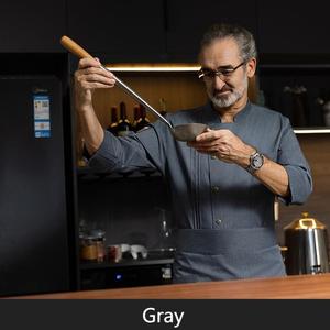 Veste de Chef Unisexe en Polyester Respirant à Manches Longues pour Cuisine Hôtels Cuisiniers avec Bouton Avant Poche Arrière Ventilée - Product Image 3