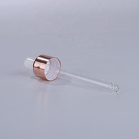 Sérum classique en gros 30 ml flacon compte-gouttes en verre transparent avec couvercle en or rose pour huile essentielle
