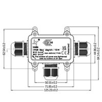 Boîtier de connexion étanche IP68 à 3 voies M686 pour l'extérieur, boîtier PC pour bande LED et raccordement électrique