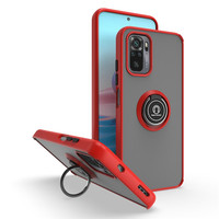 Casing Ponsel Matte PC TPU, Pelindung Belakang dengan 2022 Cincin Magnetik untuk Redmi Note 10 10S Note 10 Pro Max 360