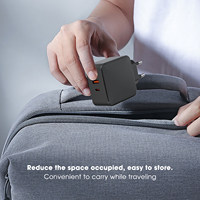 Adaptador de Corriente GaN de 65W con Tres Puertos, Tipo-C y USB, Carga Rápida PD y QC3.0 para Laptops y MacBook Pro (Enchufe EU/UK)