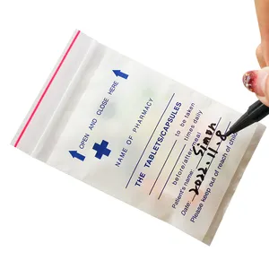 AIUDO Eco-Friendly Custom Printed Clear Zip Lock Small Plastic Drugs Packing Medicine Pe Hospital Lab Pills Ziplock Bag