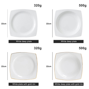 Assiettes <span class=keywords><strong>de</strong></span> dîner personnalisées en <span class=keywords><strong>porcelaine</strong></span> à bord doré, écologiques, design nordique, en <span class=keywords><strong>porcelaine</strong></span> fine blanche pour services hôteliers - Product Image 2
