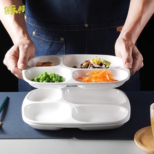 Divided <b>Plates</b> 4 Compartment <b>Melamine</b> White Restaurant Commercial Use - Product Image 3