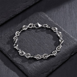 Vintage Hip Hop <b>Mens</b> Stainless Steel Bracelet Minimalist Jewelry Link Chain Bracelet - Product Image 3