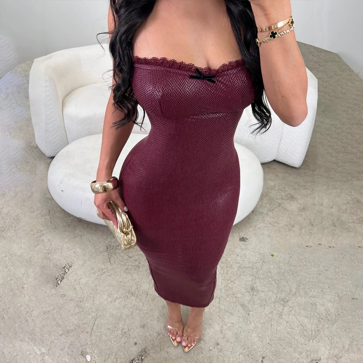 Sexy Snake Skin Dress - Trendy Women's Fashion Statement