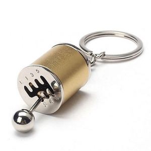 Porte-clés pommeau de levier de vitesse court six vitesses en alliage de zinc, style course automobile, pour pièces automobiles, cadeau en métal - Product Image 6